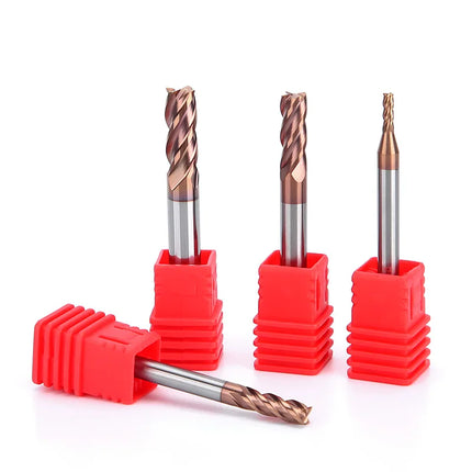 HUHAO 4mm 5mm 6mm 8mm HRC55 Milling Cutter 4 Flutes Flat End Mill CNC Maching Endmills Alloy Coating Carbide Steel CNC Tools