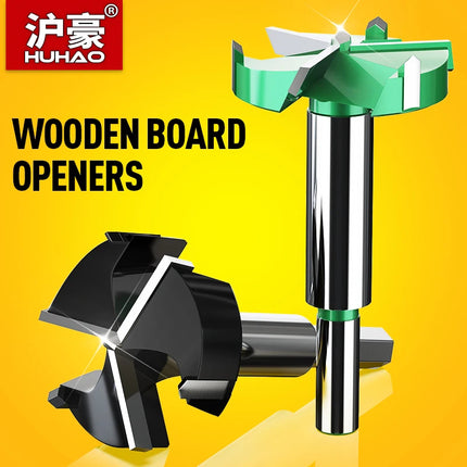 HUHAO 10mm Round Shank 3 Blades Forstner Drill Bit Hole Saw Center Router Bit Carbide Milling Cutter For Wood Woodworking Tools