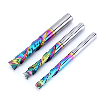 HUHAO 5A 3.175/4/5/6mm Shank Up Down Cut Two Flutes Compression Router Bits Carbide Spiral Milling Cutter For Wood Acrylic