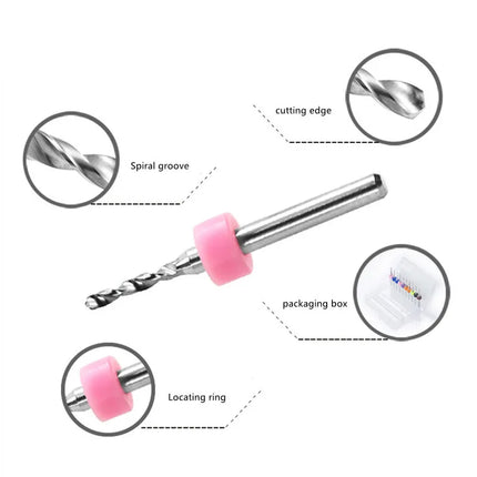 10pcs Carbide PCB micro drill bits 0.1-3.0mm, 3.175mm (1/8) shank for PCB drill bit kit for printed circuit board drilling