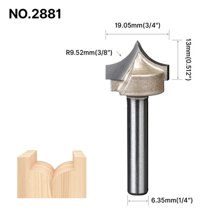 Point Cutting Round Over Bit for Wood End Mill Woodworking Tools