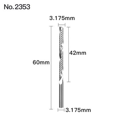HUHAO 1PCS 3.175mm Shank Single Flute Spiral Milling Cutter Carbide End Mill CNC Router Bit Engraving Cut for Acrylic Wood MDF