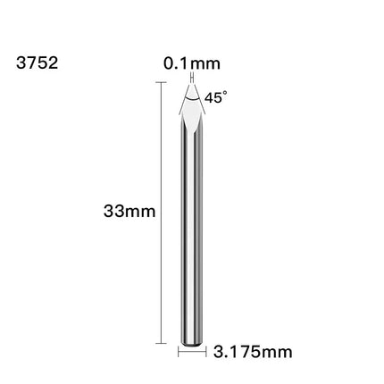 HUHAO 3.175mm Shank 3 Edge Pyramid Engraving Bit 20-90 Degrees Carbide Milling Cutter 0.1 0.2 0.3mm Wood End Mill CNC Router Bit