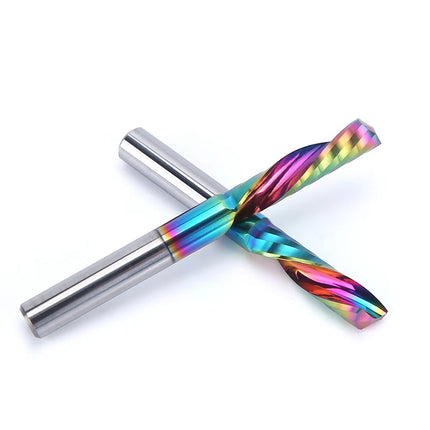 Single O Flute Carbide Spiral End Mill DLC Coating 3D CNC Engraving Milling Cutter for Wood Acrylic Tool