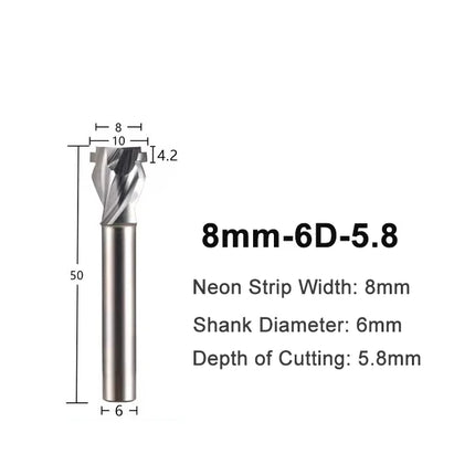 6mm 8mm 12mm Neon Light Stripe Milling Cutter CNC Router Bits LED Neon Bendable End Mill For Led Neon Signmaking