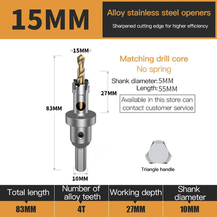 HUHAO 5A TCT Hole Saw Carbide Drill Bit For Metal Alloy Iron Stainless Steel Drilling 12mm-40mm Set Hole Saw Cutter Drilling