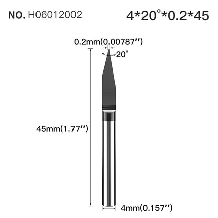 HUHAO 4mm Shank Bottom Carbide Engraving Router Bits for Metal Wood Stainless Steel Titanium Coating Milling Cutter PCB CNC Tool