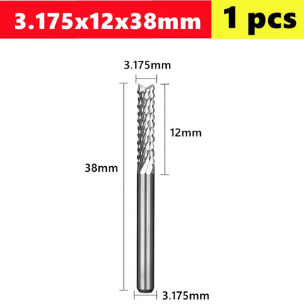 PCB corn  milling cutter Carbide End Mill 3.175/4/6/6.35/8/10/12mm shank,  CNC Cutting Milling PCB MDF ABS Tools Router Bit