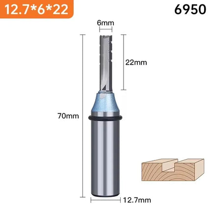 HUHAO 12.7mm Straight Milling Cutter TCT Trimming Slotting Wood CNC Router Bit MDF Engraving Carbide End Mill Woodworking Tool