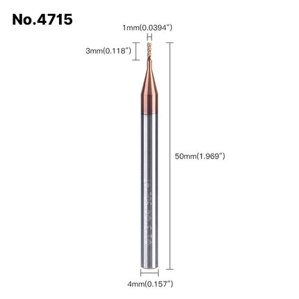 HUHAO 4mm 5mm 6mm 8mm HRC55 Milling Cutter 4 Flutes Flat End Mill CNC Maching Endmills Alloy Coating Carbide Steel CNC Tools