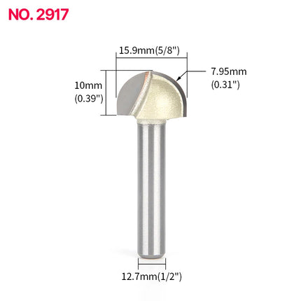 HUHAO 6mm 8mm Shank Ball Nose Milling Cutter For Wood End Mill Round Nose Cove CNC Router Bit Carbide Steel Woodworking Tools