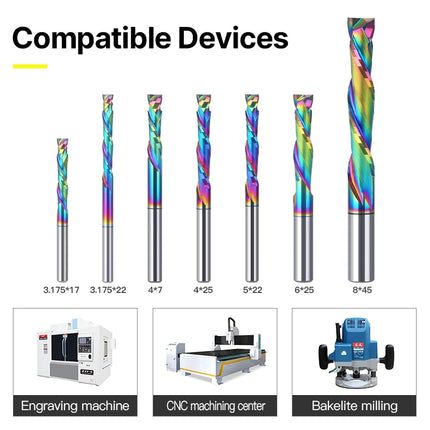 HUHAO 5A 3.175/4/5/6mm Shank Up Down Cut Two Flutes Compression Router Bits Carbide Spiral Milling Cutter For Wood Acrylic