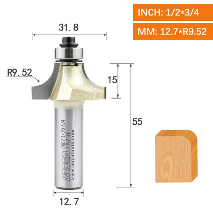 ARDEN Round Corner Chamfering Milling Cutter Carbide Round Over Router Bit Radius Edge Woodworking Trimming CNC Tool Wood MDF
