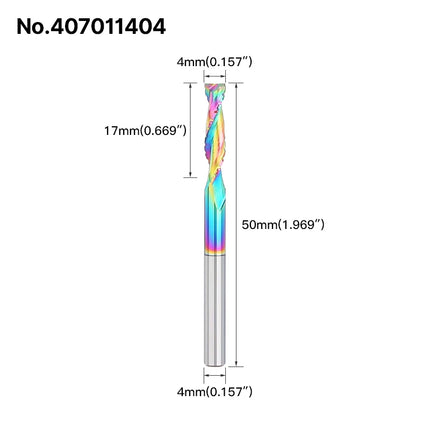 HUHAO Composite Milling Cutter for Wood 2 Flute Spiral Carbide Chip End Mill DLC Coating CNC Router Bit Cutter Chipboard Acrylic