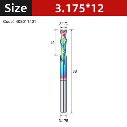 Up Down Cut Compression 2 Flutes Spiral Carbide Milling Cutter Router Bits CNC End Mill DLC Coating