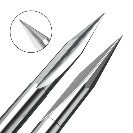 HUHAO 3D 6mm Shank Engraving Bit V Shape Milling Cutter 2 Flutes Carbide End Mill CNC Router Bit for Wood MDF Woodworking Tools