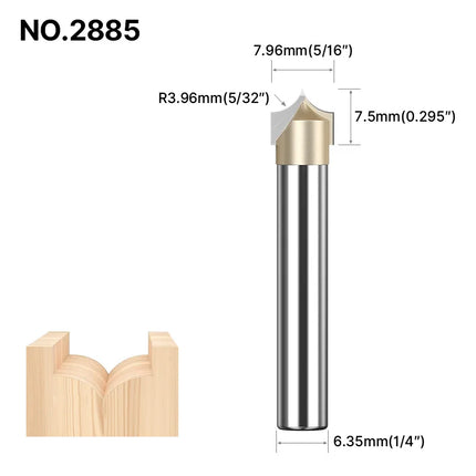 Point Cutting Round Over Bit for Wood End Mill Woodworking Tools