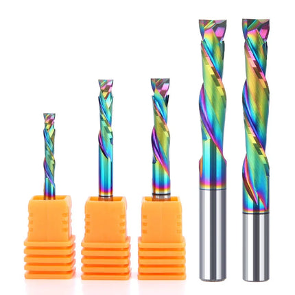 HUHAO 5A 3.175/4/5/6mm Shank Up Down Cut Two Flutes Compression Router Bits Carbide Spiral Milling Cutter For Wood Acrylic