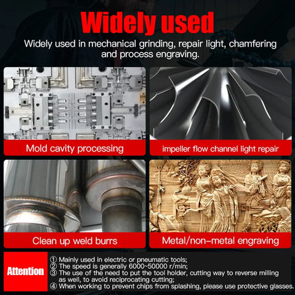 HUHAO Y Type Carbide Rotary File for Steel Grinding Head Milling Cutter Y Type 90 degree Disc 6mm Shank Single Groove Engraving Tool Burr