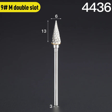 HUHAO 3mm Shank Rotary Burr Carbide Steel Drill Bits for Metal Woodworking Accessory Electric Rotary Router Bit Grinding Tools