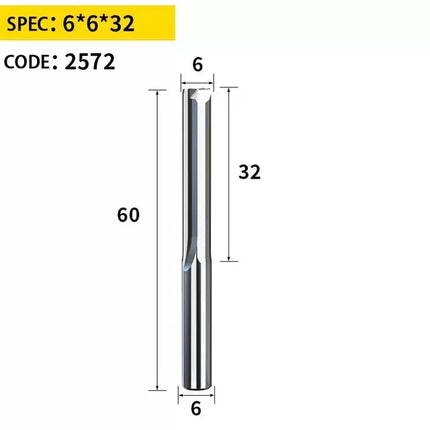 HUHAO Woodworking Tools 3.175/4 /6mm Shank Wood Milling Cutter 2 Flute Carbide End Mill CNC Engraving Bit Straight Slot Cutter