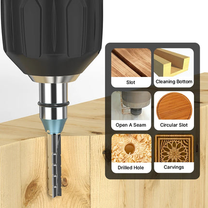 3pcs Chipbreaker Router Bit TCT Trimming Straight Milling Cutter Chip breaker Router Bit Wood Woodworking Slotting Cutter