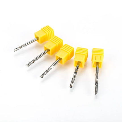HUHAO 1PCS 3.175mm Shank Single Flute Spiral Milling Cutter Carbide End Mill CNC Router Bit Engraving Cut for Acrylic Wood MDF