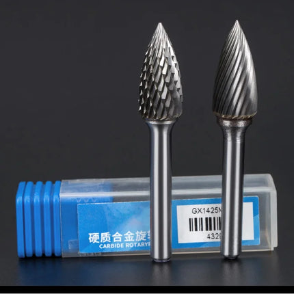 HUHAO 3mm Shank Rotary Burr Carbide Steel Drill Bits for Metal Woodworking Accessory Electric Rotary Router Bit Grinding Tools