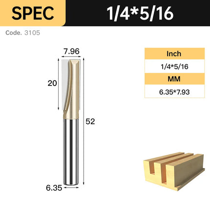 HUHAO Cleaning Bottom Engraving Bit for Wood 1/2 1/4 Shank Straight Router Bit Carbide Milling Cutter Woodworking Bit CNC Tools
