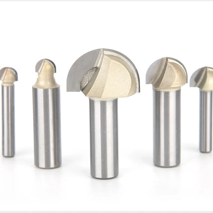 HUHAO 6mm 8mm Shank Ball Nose Milling Cutter For Wood End Mill Round Nose Cove CNC Router Bit Carbide Steel Woodworking Tools