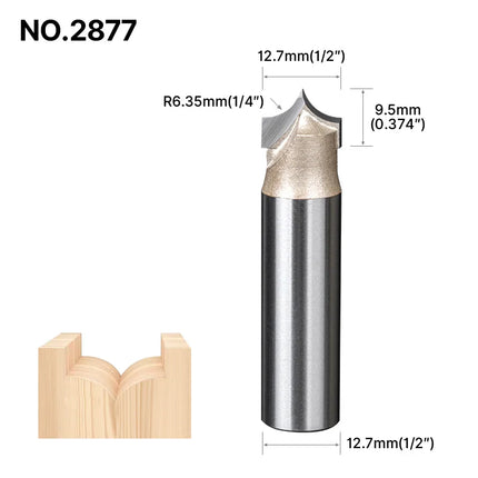 Point Cutting Round Over Bit for Wood End Mill Woodworking Tools