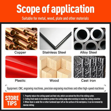 HUHAO Spiral Ball Nose Tapered End Mill Engraving Bit HRC55 CNC End Mill 4mm 6mm 8mm 3D Carving Bits Wood Metal Tools