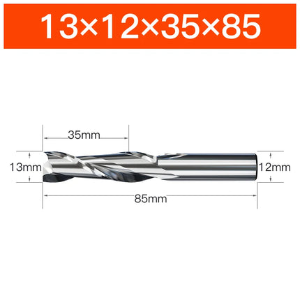 HUHAO HRC65 Milling Cutter HSS M2 End Mill Carbide 2 Flutes Spiral Router Bit CNC Tools for Aluminum Stainless Metal