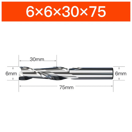 HUHAO HRC65 Milling Cutter HSS M2 End Mill Carbide 2 Flutes Spiral Router Bit CNC Tools for Aluminum Stainless Metal
