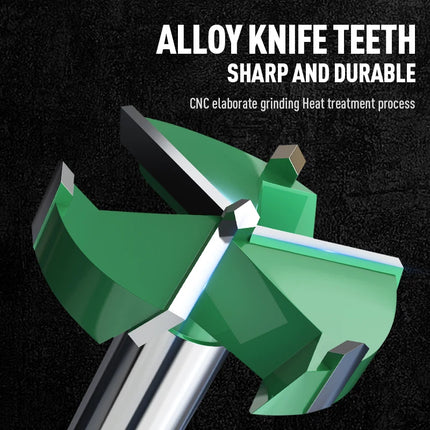 HUHAO 10mm Round Shank 3 Blades Forstner Drill Bit Hole Saw Center Router Bit Carbide Milling Cutter For Wood Woodworking Tools