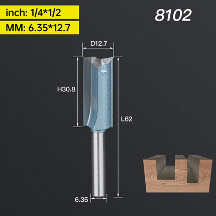 HUHAO Cleaning Bottom Engraving Bit for Wood 1/2 1/4 Shank Straight Router Bit Carbide Milling Cutter Woodworking Bit CNC Tools