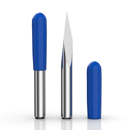 HUHAO 3 Edge Pyramid Engraving Bits 3.175mm Shank Carbide Milling Cutter 20-90D End Mill CNC Engraving Router Bit Wood CNC Tools