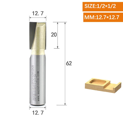 ARDEN Inch Woodworking Flat Bottom 2 Flutes Carbide Bottom Router Bit  Slotting Carving CNC Tool for Plywood MDF Solid wood