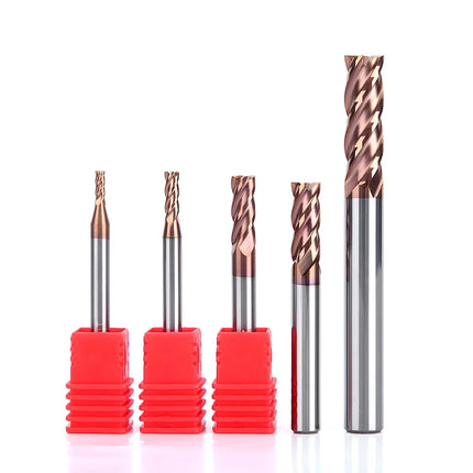 HUHAO 4mm 5mm 6mm 8mm HRC55 Milling Cutter 4 Flutes Flat End Mill CNC Maching Endmills Alloy Coating Carbide Steel CNC Tools