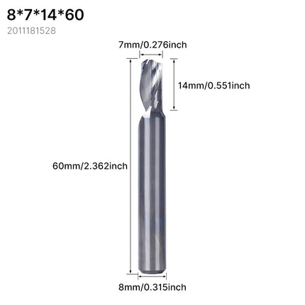 HUHAO 8mm 10mm Shank Milling Cutter Carbide End Mills for Aluminium Metal Single Flute DLC Coated Router Bits Cutting CNC Tools