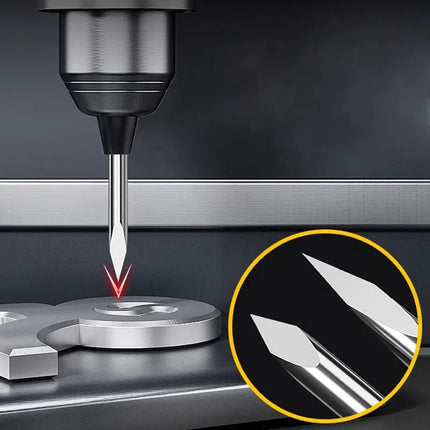 HUHAO 3.175mm Shank 3 Edge Pyramid Engraving Bit 20-90 Degrees Carbide Milling Cutter 0.1 0.2 0.3mm Wood End Mill CNC Router Bit