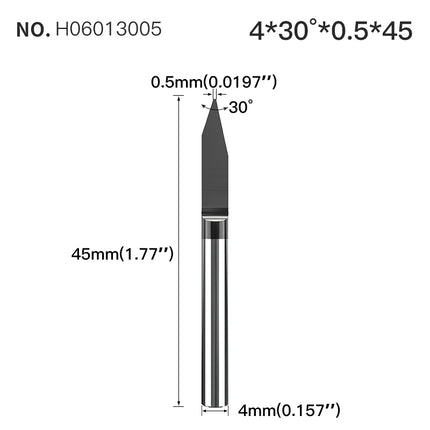 HUHAO 4mm Shank Bottom Carbide Engraving Router Bits for Metal Wood Stainless Steel Titanium Coating Milling Cutter PCB CNC Tool