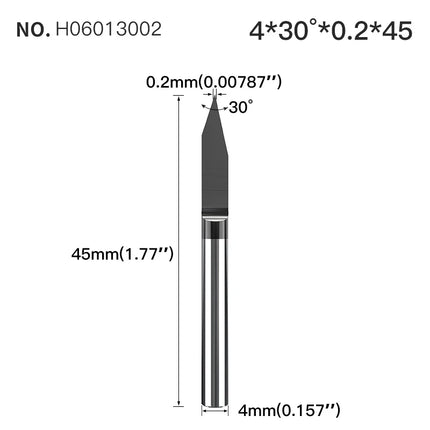 HUHAO 4mm Shank Bottom Carbide Engraving Router Bits for Metal Wood Stainless Steel Titanium Coating Milling Cutter PCB CNC Tool