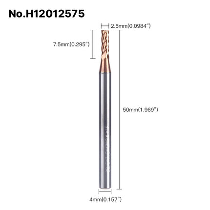 HUHAO 4mm 5mm 6mm 8mm HRC55 Milling Cutter 4 Flutes Flat End Mill CNC Maching Endmills Alloy Coating Carbide Steel CNC Tools