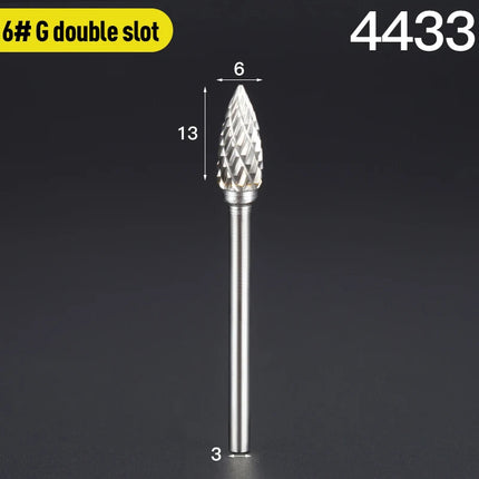 HUHAO 3mm Shank Rotary Burr Carbide Steel Drill Bits for Metal Woodworking Accessory Electric Rotary Router Bit Grinding Tools