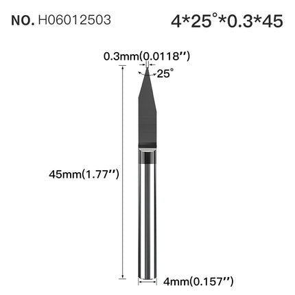 HUHAO 4mm Shank Bottom Carbide Engraving Router Bits for Metal Wood Stainless Steel Titanium Coating Milling Cutter PCB CNC Tool