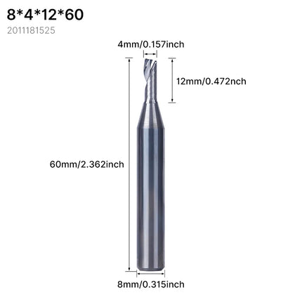 HUHAO 8mm 10mm Shank Milling Cutter Carbide End Mills for Aluminium Metal Single Flute DLC Coated Router Bits Cutting CNC Tools