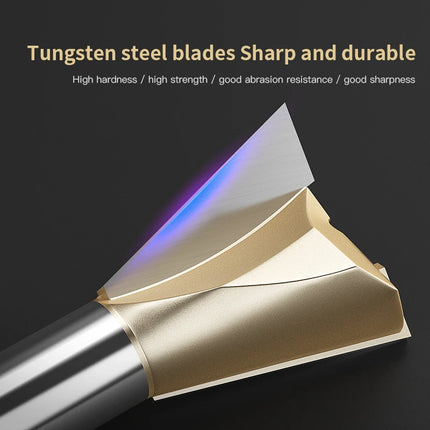 HUHAO 1/4inch 1/2inch Dovetail Joint Router Bit 12.7mm Shank Milling Cutter Carbide Steel Engraving Cutting CNC Tools For Wood
