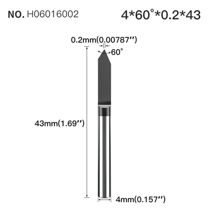 HUHAO 4mm Shank Bottom Carbide Engraving Router Bits for Metal Wood Stainless Steel Titanium Coating Milling Cutter PCB CNC Tool