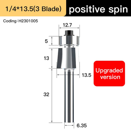 HUHAO 1/4" Shank Chamfer Router Bit Bevel Edge Forming Router Bit with Bearing Woodworking Carbide Steel Cutter Wood CNC Tool